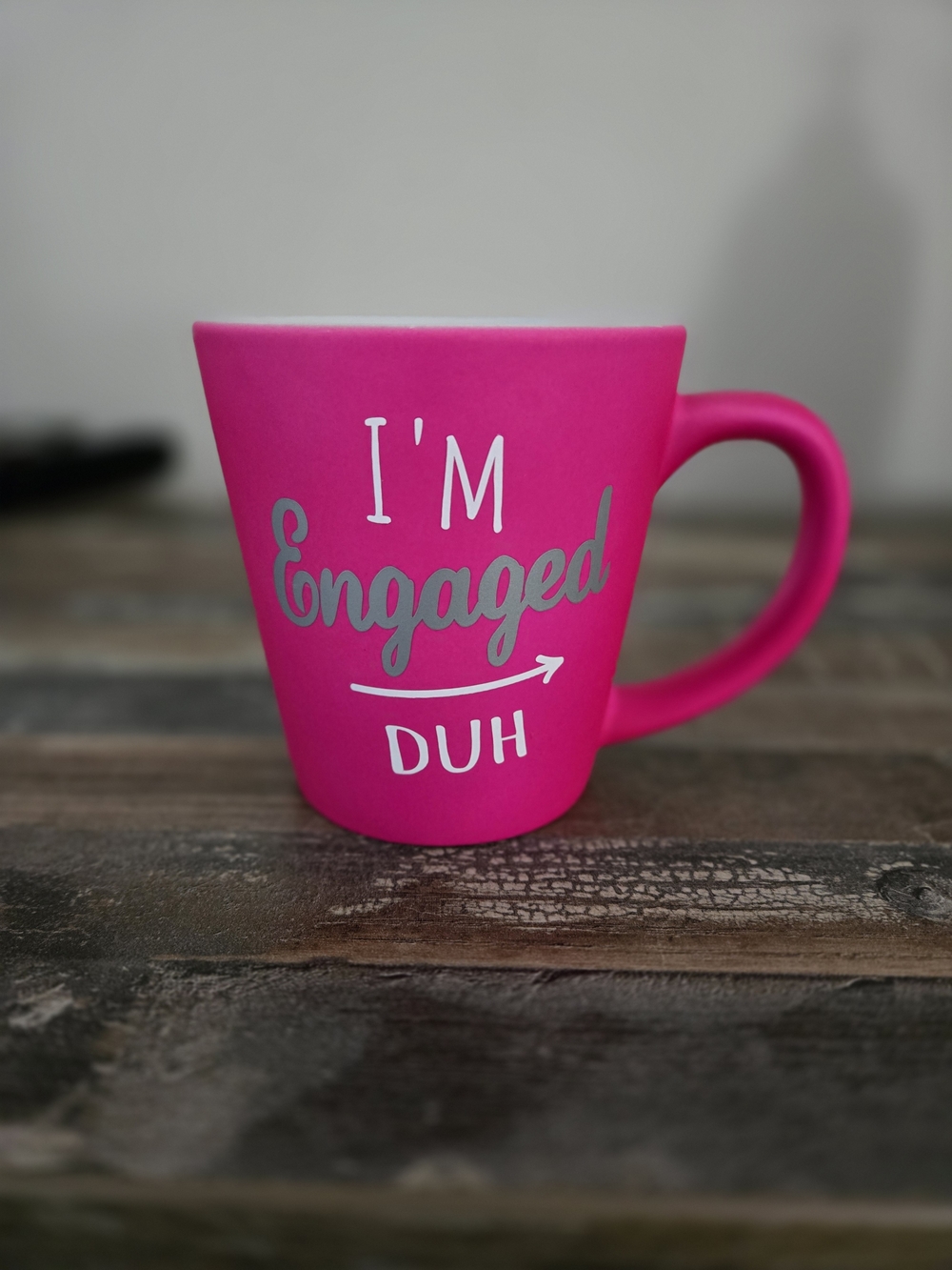 I'm Engaged Duh Hot Pink Ceramic Mug